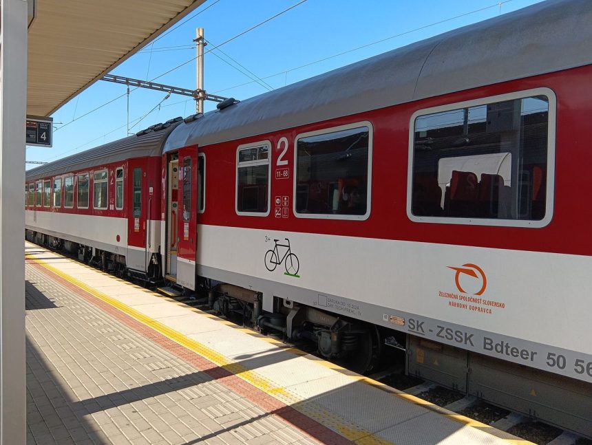 Passengers at a regional train station